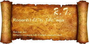 Rosenblüh Tímea névjegykártya
